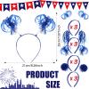 Censen 12 Pcs St. Patrick's Day Pom Pom Headbands Easter Spirit Party Headbands Tinsel Ponytail Headwear for Birthday Holiday(Blue) view 2