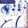 Censen 12 Pcs St. Patrick's Day Pom Pom Headbands Easter Spirit Party Headbands Tinsel Ponytail Headwear for Birthday Holiday(Blue) view 3