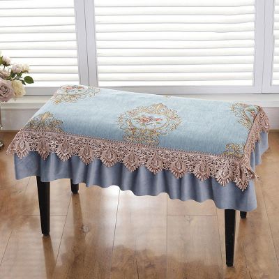 European Thicken Quilted Cotton Velvet Piano Bench Cover Lace Makeup Stool Cover Seat Mat Cover,A,58 * 38cm(22.8 * 15in)