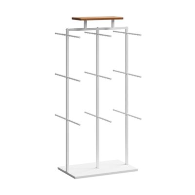 LXBAMKEA Metal Underwear Racks, Retail Sock Display Stand, Boutique Clothing Store Commercial Shelves, Multifunctional Lingerie Slippers Shorts Swimwear Scarves Gloves Storage Hanger (Color : White,