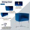 HNY Mid Century Modern Upholstered Barrel Dining Chairs with Arms Set of 2, Velvet Kitchen & Dining Room Chairs, 18.5" Wide Accent Chairs for Dining Room Living Room with Chrome Metal Frame, Blue view 4