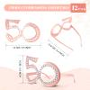 12 Pieces 50th Birthday Glasses, 50th Birthday Party Glasses, Funny Plastic Eyewear 50th Birthday Decorations for Women's Birthday Party Celebration Decor Favors(Rose Gold) view 2