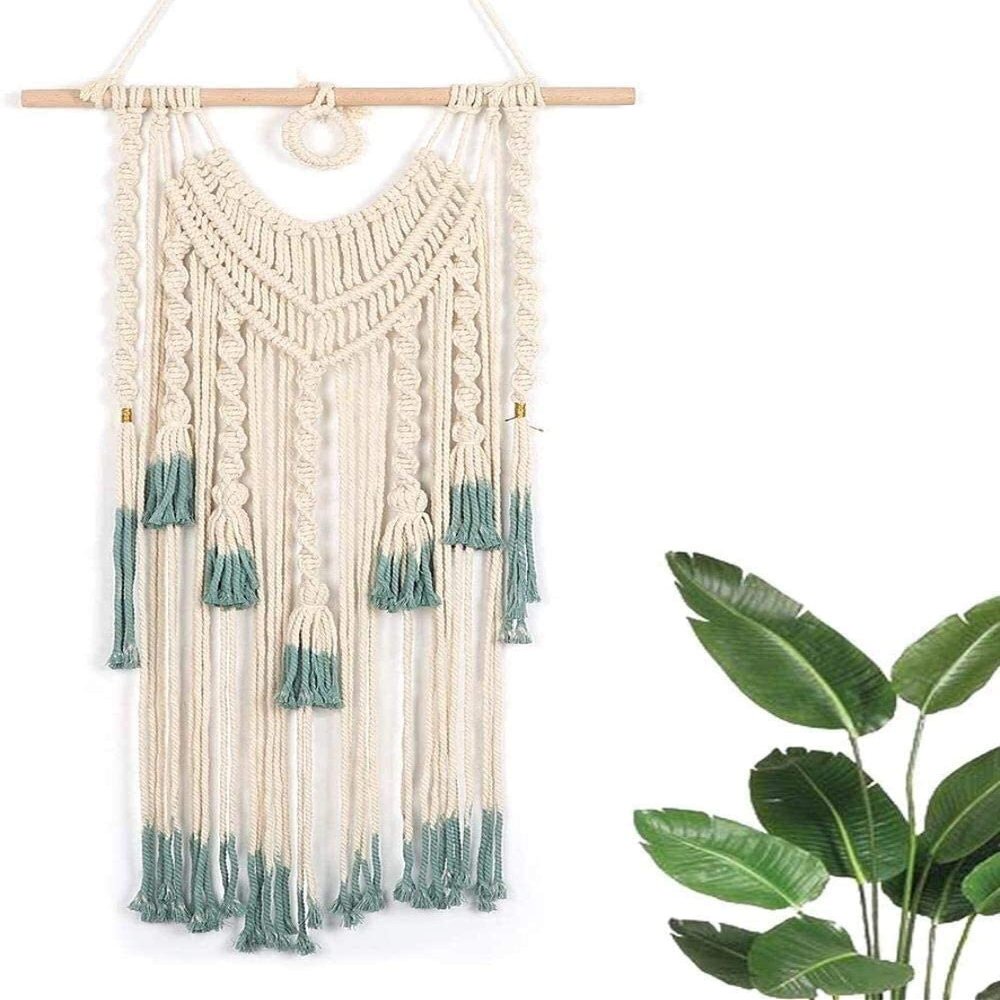 Bsetain Boho Chic Woven Tapestry Macrame Wall Hanging Macrame Woven Wall Hangings Boho Macrame Wall Art Handmade Woven Wall Tapestries Wall Decoration Bedroom Wall Decor