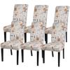 SearchI Printed Dining Room Chair Covers Set of 6, Stretch Kitchen Chair Covers Washable Parsons Chair Slipcover Removable Dining Chair Protectors for Hotel,Ceremony(Brown Floral) view 1