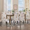 SearchI Printed Dining Room Chair Covers Set of 6, Stretch Kitchen Chair Covers Washable Parsons Chair Slipcover Removable Dining Chair Protectors for Hotel,Ceremony(Brown Floral) view 2