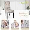 SearchI Printed Dining Room Chair Covers Set of 6, Stretch Kitchen Chair Covers Washable Parsons Chair Slipcover Removable Dining Chair Protectors for Hotel,Ceremony(Brown Floral) view 3