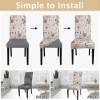 SearchI Printed Dining Room Chair Covers Set of 6, Stretch Kitchen Chair Covers Washable Parsons Chair Slipcover Removable Dining Chair Protectors for Hotel,Ceremony(Brown Floral) view 4