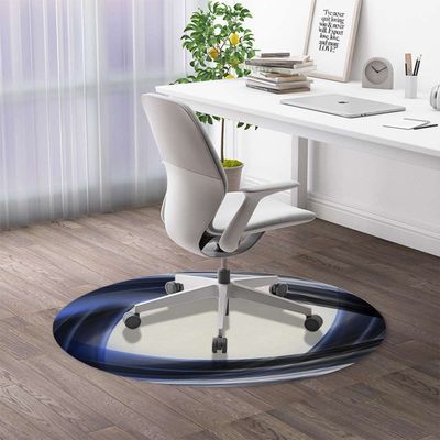 Purple Blue PU Leather Computer Gaming Rolling Chair Mat Wave Like Color Cool Artistic for Carpet Desk Chair Mat Computer Chair Mat Floor Protector for Office Gaming Room Abstract Diameter 47.2 in