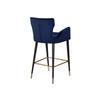 Maykoosh Baroque Brilliance Contemporary Upholstered Counter Height Stool with Gold Tipped, Black Metal Legs, 22" W x 19" D x 38.5" H, Set of 2 Navy view 2