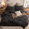 PURE ERA Jersey Knit Duvet Cover Set 100% T-Shirt Cotton Super Soft Comfy 3pc Bedding Set with Zipper Closure (Solid Black, Queen) view 1