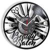 Modern Roman Numerals Wall Clocks Beauty Salon Vinyl Record Wall Clock Hairdresser Hair Salon Beautiful Salon Wall Art Decor Technician view 1