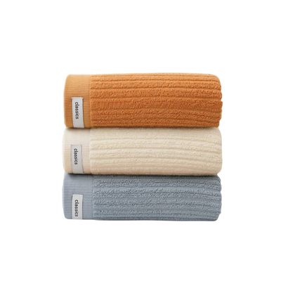 VORPE Cute Multi Plain Colored 3-Pack Cotton Hand Towel, 13x29 inches, Soft Absorbent Bath Towel Set for Bathroom Kitchen Gym Pool Travel, 5 Colors (Orange+White+Blue)