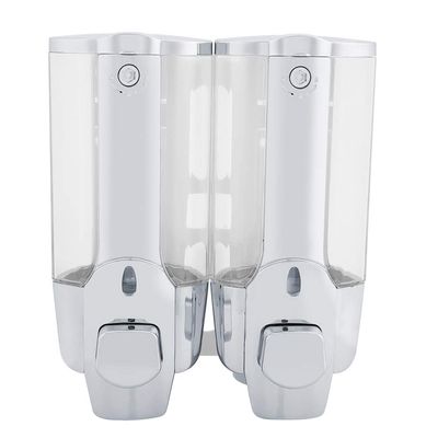 350 / 700ml Wall Mounted Foam Soap Lotion Dispenser, Double Wall Mount Shampoo and Soap Dispensers, for Bathroom and Kitchen Sink(Dual Outlet 700ml)