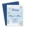 Modern Pink Paper Personalized Winter Wedding Invitations, Winter Wonderland Wedding Invitation, Snowflake Invites, Your choice of Quantity and Envelope Color view 1