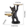 Baojulong Adorable French Bulldog Statue with 2 Trays and Cute Glasses Black Resin Dog Sculpture Ornament Animal Figurines Home Decor Anniversary Thanksgiving Christmas Birthday Gifts view 3