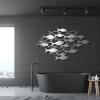 Gamino Metal Wall Art, School of Fish Wall Decor, Metal Fish Wall Art, Bathroom Wall Decor, Coastal Wall Art, Nautical Wall Decor, Home Decor (28" x 16" | 70 x 41 cm, gold) view 2