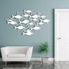 Gamino Metal Wall Art, School of Fish Wall Decor, Metal Fish Wall Art, Bathroom Wall Decor, Coastal Wall Art, Nautical Wall Decor, Home Decor (28" x 16" | 70 x 41 cm, gold) view 3