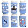 Brew Pants Boating Themed Coozies - Great Gift for Any Sailor - Premium Neoprene Material - 6 Pack (Standard 12oz Beer/Soda Can) view 1