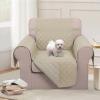 U-NICE HOME Recliner Chair Covers Reversible Chair Cover Pet Covers for Dogs with Elastic Straps Water Resistant Diamond Quilted (23''Armchair, Sand/Beige) view 2