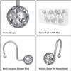 Gracelife 12Pcs Hollow Ball Shower Curtain Hooks Luxury Quality Rustproof Stainless Steel Shower Curtain Rings Hooks for Bathroom Rod (Nickel) view 2