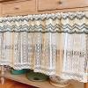 Short Sheer Tier Curtains, Farmhouse Curtain Valance for Kitchen Cafe, Rustic Crochet Floral Hollow Window Treatment Valance Cotton Lace Half Curtain Bedroom , 1 Panel (WxH) ( Size : W160xH60cm(62.9x2 view 4