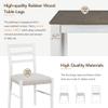 CITYLIGHT 7 Piece Framhouse Solid Wood Dining Table Set with 6 Chairs, Extendable Table with 12 Leaf and Storage Drawers with Soft Cushion for 6-8 People (Brown + White) view 3
