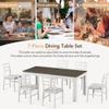 CITYLIGHT 7 Piece Framhouse Solid Wood Dining Table Set with 6 Chairs, Extendable Table with 12 Leaf and Storage Drawers with Soft Cushion for 6-8 People (Brown + White) view 4