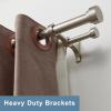 Heavy Duty Double Curtain Rods with Cylindrical Cap Finials - 72 to 144' Telescoping Rods, 1 Inch Front and 5/8 Inch Back - Matte Nickel view 2