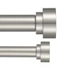 Heavy Duty Double Curtain Rods with Cylindrical Cap Finials - 72 to 144' Telescoping Rods, 1 Inch Front and 5/8 Inch Back - Matte Nickel view 3
