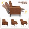 Yaheetech Faux Leather Recliner Sofa Mid-Century Modern Single Reclining Chair Adjustable Back & Footrest Tufted Upholstered Sofa with Pocket Spring Living Room Bedroom Home Theater Brown view 4