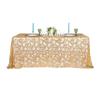 CVL Sequin Gold Vine Tablecloth Rectangle Table Overlay 90"X132" for Wedding, Party, Baby or Bridal Shower, Holiday, Birthday Decoration view 3