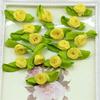 HZLXF1 300pcs Artificial Mini Silk Flower Artificial Handmade DIY Ribbon Rose Christmas Craft DIY Wedding Decoration Craft (Color : Yellow) view 1