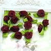 HZLXF1 300pcs Artificial Mini Silk Flower Artificial Handmade DIY Ribbon Rose Christmas Craft DIY Wedding Decoration Craft (Color : Yellow) view 2