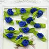 HZLXF1 300pcs Artificial Mini Silk Flower Artificial Handmade DIY Ribbon Rose Christmas Craft DIY Wedding Decoration Craft (Color : Yellow) view 3