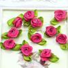 HZLXF1 300pcs Artificial Mini Silk Flower Artificial Handmade DIY Ribbon Rose Christmas Craft DIY Wedding Decoration Craft (Color : Yellow) view 4