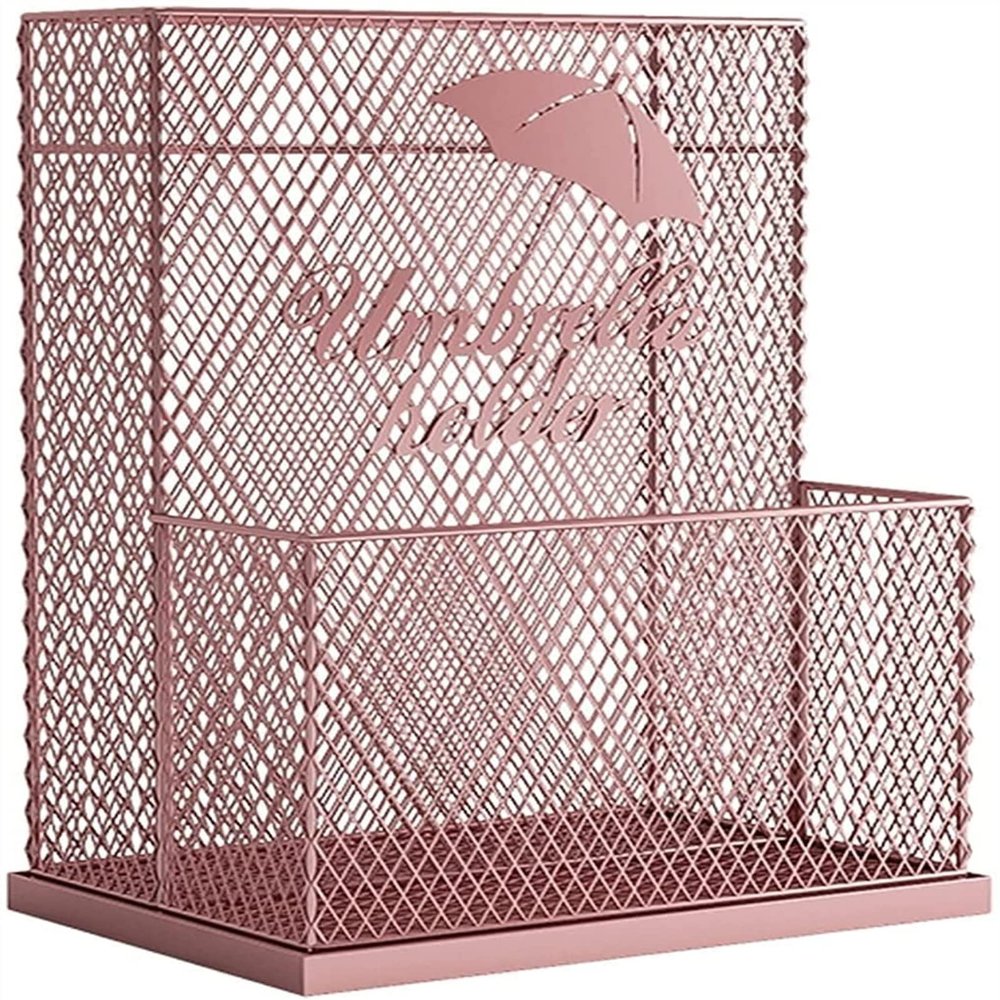 JSFSIM Umbrella Stands,Umbrella Stand Large-Capacity Household Business,Waterproof and Rust-Proof Belt Independent Drip Tray,Hollowout Umbrella Bucket,B,35X24X46Cm (Color : A, Size : 51X24X49Cm)