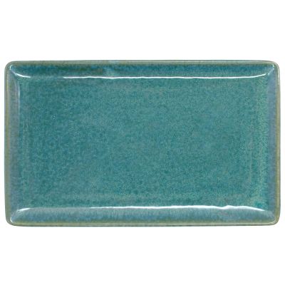 Aito Seisakusho 517304 Natural Color Rectangular Plate, Long Plate, Approx. 8.3 x 5.1 inches (21 x 13 cm), Green, Mino Ware, Dishwasher Safe, Microwave Safe, Made in Japan