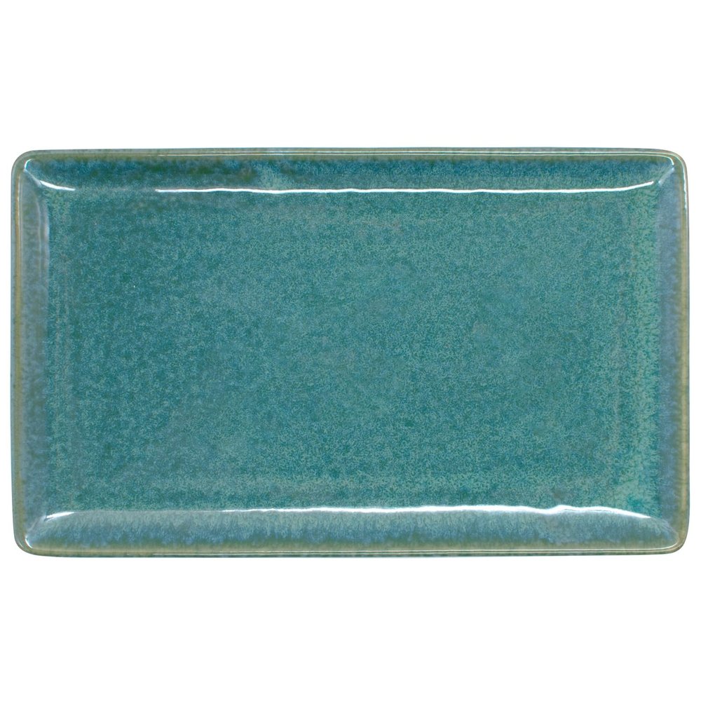 Aito Seisakusho 517304 Natural Color Rectangular Plate, Long Plate, Approx. 8.3 x 5.1 inches (21 x 13 cm), Green, Mino Ware, Dishwasher Safe, Microwave Safe, Made in Japan