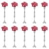 10 Pcs Silver Vase for Wedding Centerpieces, Flower Vase Stand Flower Arrangement Stand Wedding Centerpieces for Tables Flower Vase Holders for Wedding, Party, Reception, Home Decor (29.1" H) view 1