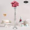 10 Pcs Silver Vase for Wedding Centerpieces, Flower Vase Stand Flower Arrangement Stand Wedding Centerpieces for Tables Flower Vase Holders for Wedding, Party, Reception, Home Decor (29.1" H) view 3