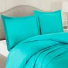 1000 Thread Count Turquoise Blue 5 PC Full Duvet Cover Set (1 PC Duvet Cover + 4 Pillow Shams) Zipper Closure 100% Egyptian Cotton Farmhouse Bedding Comforter Cover Set view 3