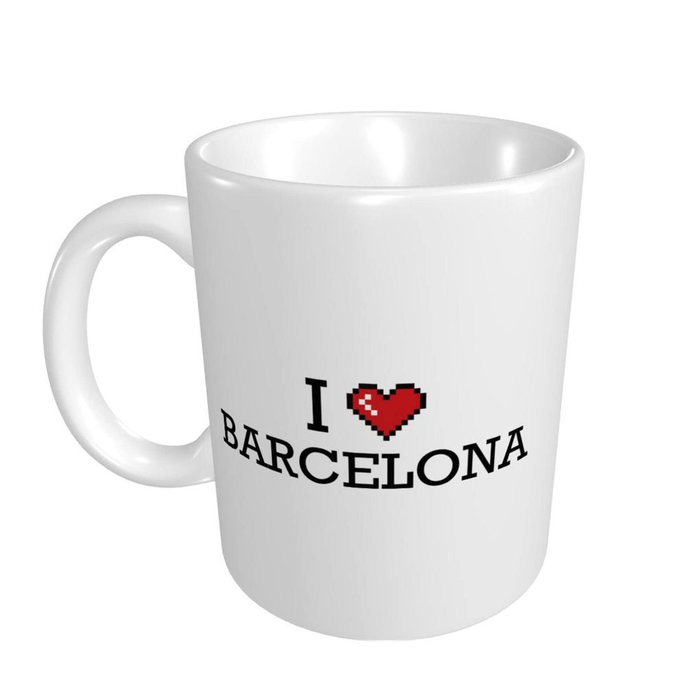 Abipuir Novelty Mug I Love Barcelona Mug Funny Coffee Cup For Men Fun Coffee Mugs