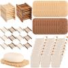 90 Pcs Soap Saver Set Including Wooden Dish, Exfoliating Bag, Saver Pads Bulk with Self Drain, Bar Soap Holder Mesh Bag for Shower Bath Home Toilet Kitchen Hotel Restaurant view 1