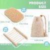90 Pcs Soap Saver Set Including Wooden Dish, Exfoliating Bag, Saver Pads Bulk with Self Drain, Bar Soap Holder Mesh Bag for Shower Bath Home Toilet Kitchen Hotel Restaurant view 2