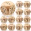Hanaive 12 Pcs Conversation Starter Ice Breaking Team Games Ice Breaking Dice Game for Adults Team Building Work Office(Wood Color) view 1