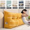 ZZYK Large Triangular Headboard Cushion Wedge Reading Bed Rest Pillow Triangle Headboard Backrest Fleece Positioning Support Bolster for Dorm Room Daybed,Yellow,59"/150cm(Queen) view 3