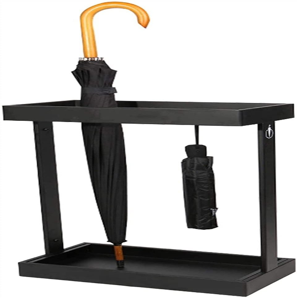 JSFSIM Umbrella Stands,Umbrella Stand Large-Capacity,Can Hold 14 Long and Short Umbrellas,Detachable and Easy to Install,Black (Color : Black)