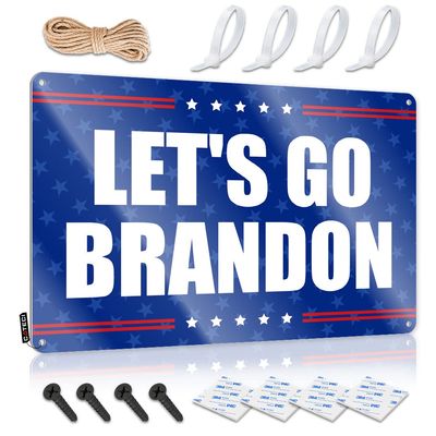 Abipuir Funny House Decor Lets Go Brandon Tin Sign Lake House Decor Home Bar Accessories (Size : 20X30CM)