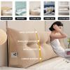 ZZYK Large Triangular Headboard Cushion Wedge Reading Bed Rest Pillow Triangle Headboard Backrest Fleece Positioning Support Bolster for Dorm Room Daybed,Coffee,59"/150cm(Queen) view 3