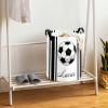 Football Black Stripes Large Laundry Basket Custom Name Foldable Clothes Bag Collapsible Fabric Laundry Hamper Folding Washing Bin for Gift view 4
